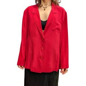 Vintage Red Royalsilk Red Blouse